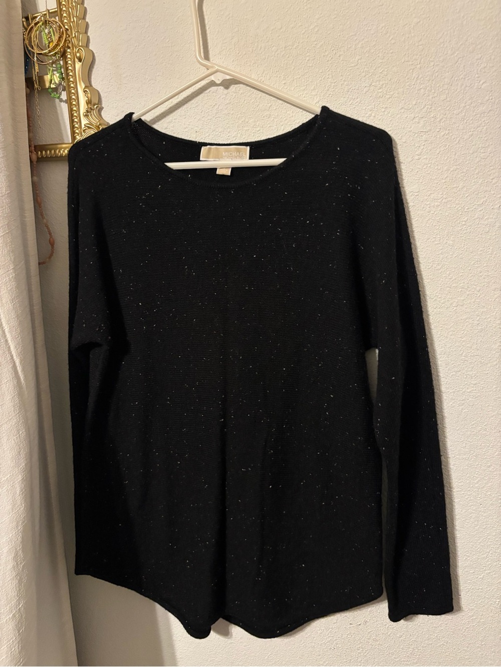 Michael Kors Black Long-Sleeve Crew Top